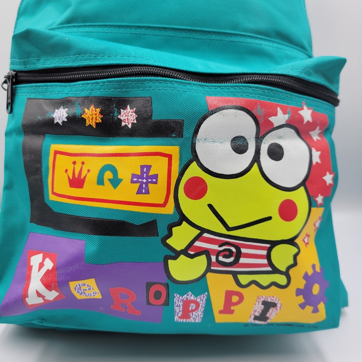 RARE VINTAGE 1996 SANRIO KEROPPI TEAL TURQUOISE BACKPACK BAG CUTE