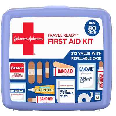 JOHNSON & JOHNSON - Band-Aid Travel Ready Portable Emergency First Aid Kit