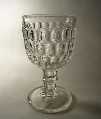 EAPG Giant Baby Thumbprint aka Argus Bakewell Pears Flint Glass Goblet 5 7/8''