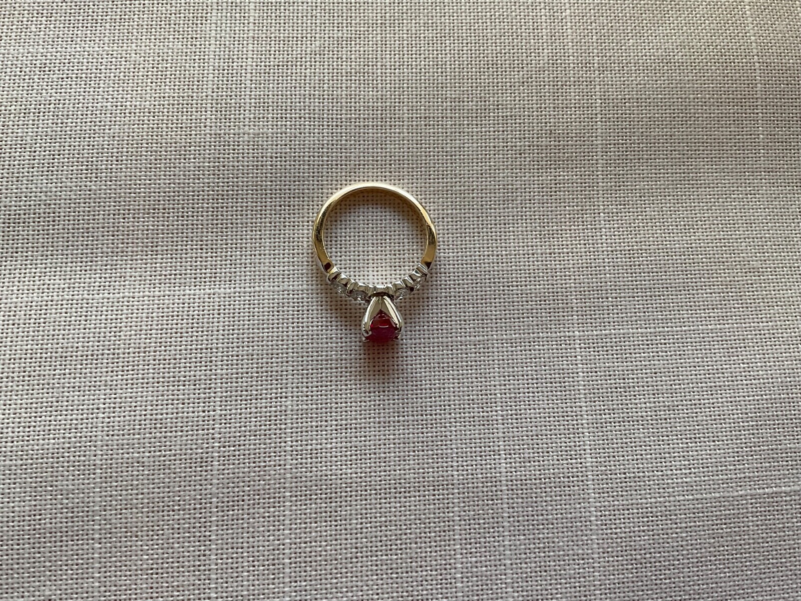 Ruby & Diamond ring Size 4 oval Ruby, diamonds on… - image 3