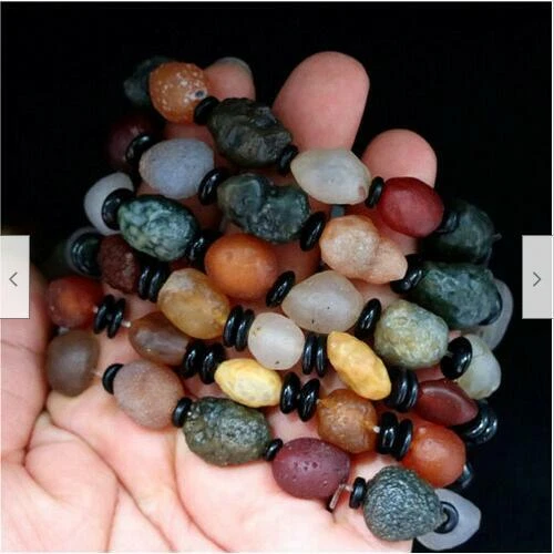 10x schönes natürliches China Wüste Gobi Achat Stein Gebetsarmband - Bild 2 von 5