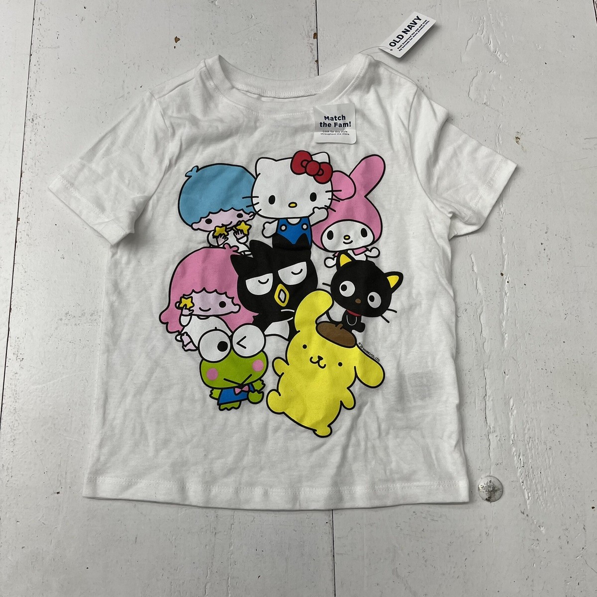 Old Navy White Hello Kitty Graphic Print T-Shirt Girls Size 4T NEW