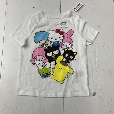 Old Navy White Hello Kitty Graphic Print T-Shirt Girls Size 4T NEW