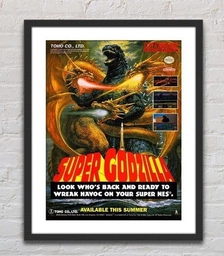 Super Godzilla Super Nintendo SNES Glossy Promo Ad Poster Unframed G1039