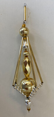 Beautiful Gablonzer Christmas Tree Decoration Gold Silver 5912/22