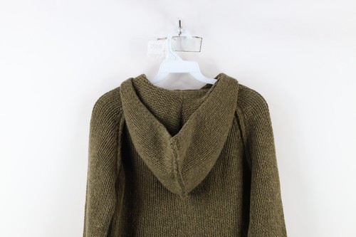 Vtg 90s Y2K Abercrombie & Fitch Women M Cropped Merino Wool Knit Hoodie Babydoll - Picture 9 of 10
