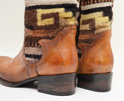 Stivali in pelle FREBIRD di Steven OTK SUN coperta messicana stile boho cognac taglia 6 - Foto 9 di 14