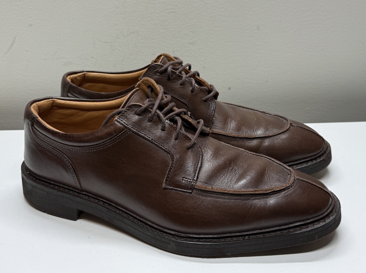 SAOLA Allen Edmonds "DENALI" Derby uomo pelle punta spaccata 10 D marrone USA 5784