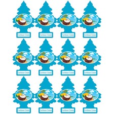 LITTLE TREES Car Air Freshener, Caribbean Colada, 12 Pack