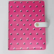 The Paper Studio Agenda 52 Planner Pink w/ Black & White Dots 6 Ring 9.5” X 7.5”
