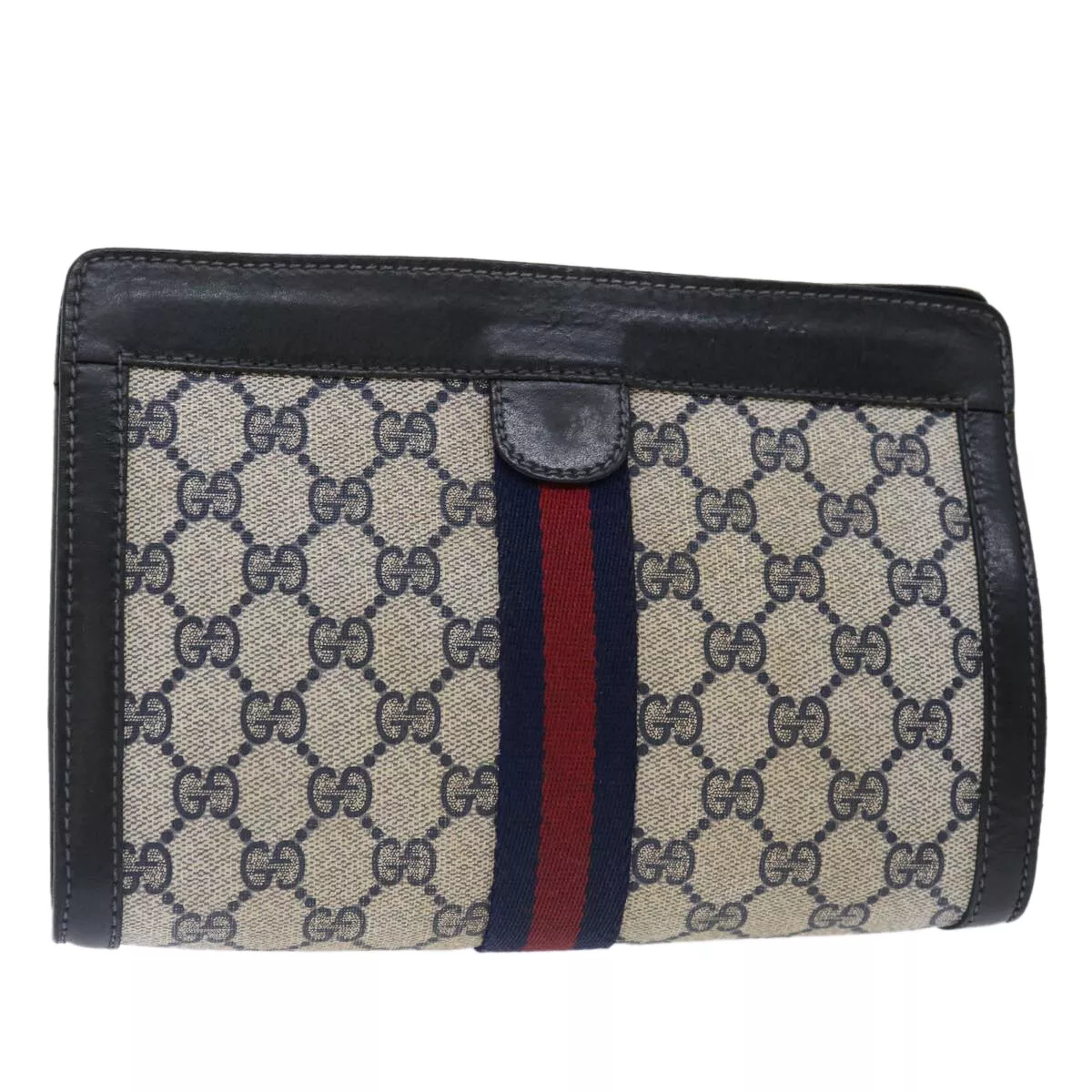 Sac pochette GUCCI GG Supreme Sherry Line PVC rouge marine 07 014 2125 authentique 70291