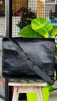 15'' Vintage First Choice Leather Laptop Messenger Handmade Briefcase Bag Satchel