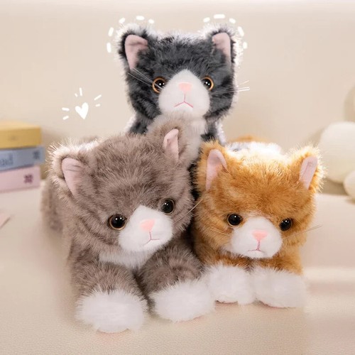 1Pc 40/53cm Plush Cat Plush Toys Cute White Black Cat Dolls Soft Birthday Gifts