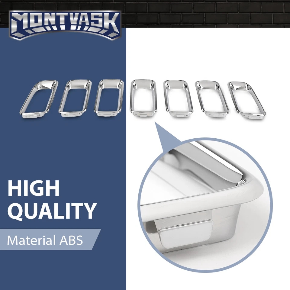 Fit For 2011-2017 Jeep Compass Front Bumper Grille Insert Trim Molding Silver - Image 4 of 4