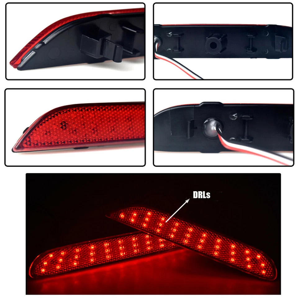 LED Rear Bumper Reflector Fog Brake Turn Indicator Lights For Infiniti Q70L QX56 Foto 4 de 4