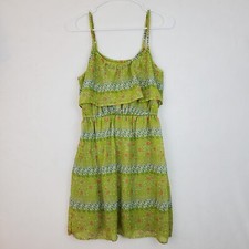 Mossimo Green Floral Pattern Boho Sun Dress Size M (Medium)