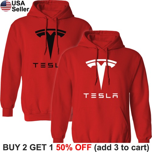 Tesla Hooded Sweat Shirt Logo Model S 3 X Y Motor Elon Musk Hoodie Sweater BTS03 - Picture 7 of 18