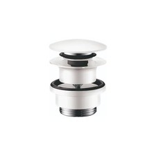 hansgrohe, Push-Open 1-1/4" Pop Up 3-inch Matte White, 50100701 Sink Drain