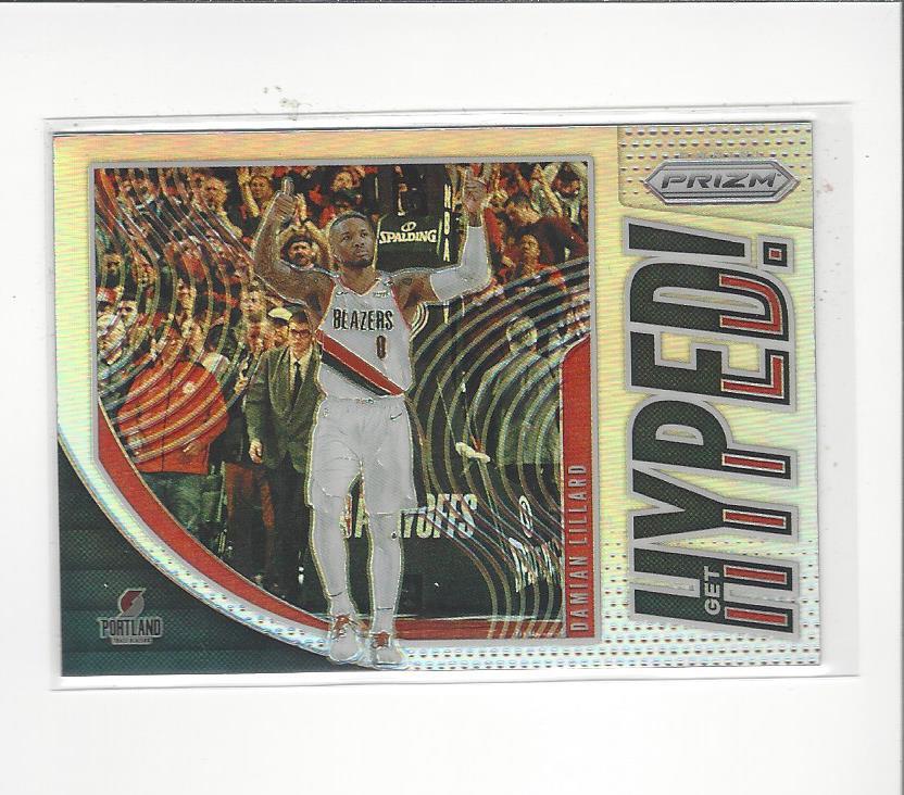 2019-20 Panini Prizm Get Hyped! Prizms Silver #8 Damian Lillard Blazers