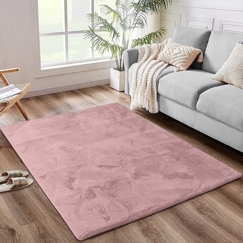 Large Rabbit Fur Rug Soft Thick Anti Slip Fluffy Rugs Living Room Bedroom Carpet - Picture 6 of 42