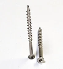 #8 x 2 Stainless Steel Wood Deck Screws Square Drive w/4 Nibs Type 17