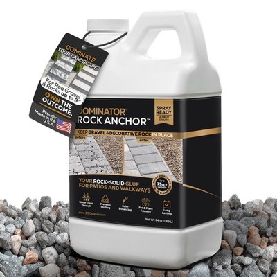Dominator Rock Anchor 64oz - Rock Glue for Landscaping Gravel & Stone, Ready ...