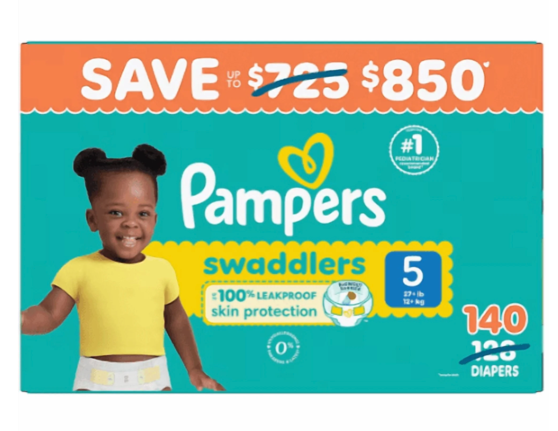 Pampers Swaddlers Baby Diapers Size 5 140 Count