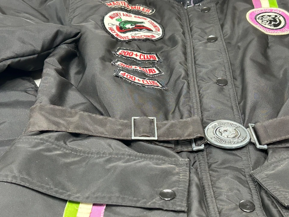 Traje de moto de nieve Arctic Cat vintage de los años 70 verde púrpura blanco negro pequeño con parches Foto 4 de 4