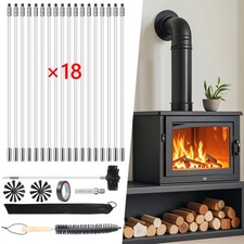 24Pcs Chimney Cleaning Brush Kit, Sweep Tool Cleaning Rods for Flue Fireplace