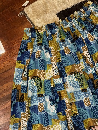 1970's Imported Linen Mid Century Era Vintage Curtains Lot Of 4 100” x 32” - Picture 5 of 24