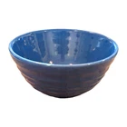 VTG Bauer Pottery Ring Ware Mixing Bowl Blue #24 - 7.25"H Farmhouse Cottagecore