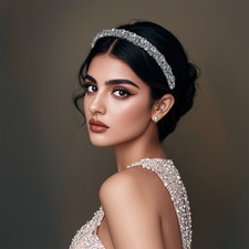 Rhinestone Headband, Silver Crystal Tiara Crown for Women and Girls