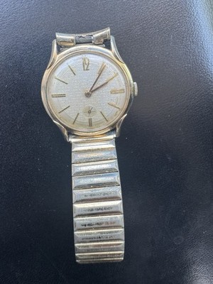 Vintage 1950s Hamilton 30mm Swiss Watch w/ 10k RGP Bezel & Stainless Running