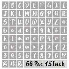 BAMIDELE 1.5 Inch Letter Stencils and Numbers, 66 Pcs Reusable
