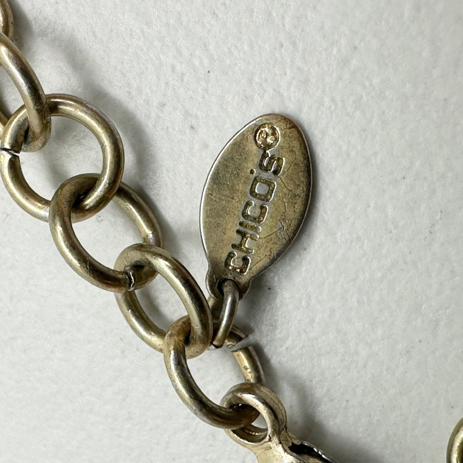 Chicos Hammered Chain Link Statement Necklace Gol… - image 9