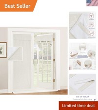 Elegant 100 Blackout Natural Linen French Door Curtains - W26 x L69 inches