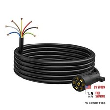 Heavy Duty 7 Way Plug Inline Trailer Cord with Weatherproof Double Prongs