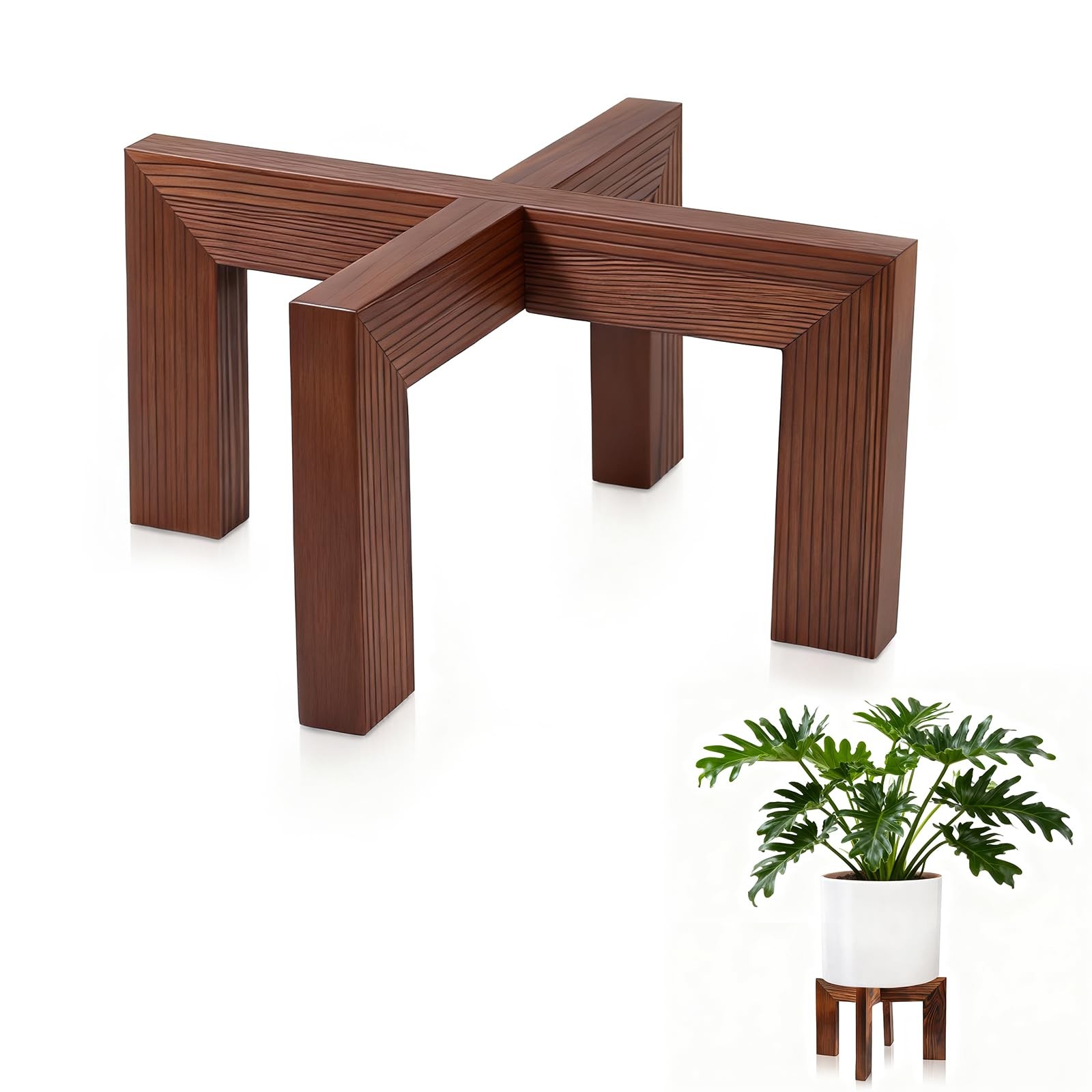 Planter Stand Riser Plant Stand Indoor, Large Wooden Plant Stands, Plant Risers for Inside ...