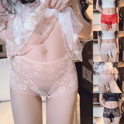 Trendige Lace Pouch Tangas für Damen und Herren - transparente G String Boxersh