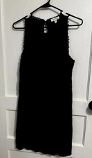 Monteau Navy Lace Overlay Sleveless Shift Knee Length Dress Size Large