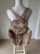 Backpack Multicolor Woven Textile Boho Handmade by Artisans in Mexico