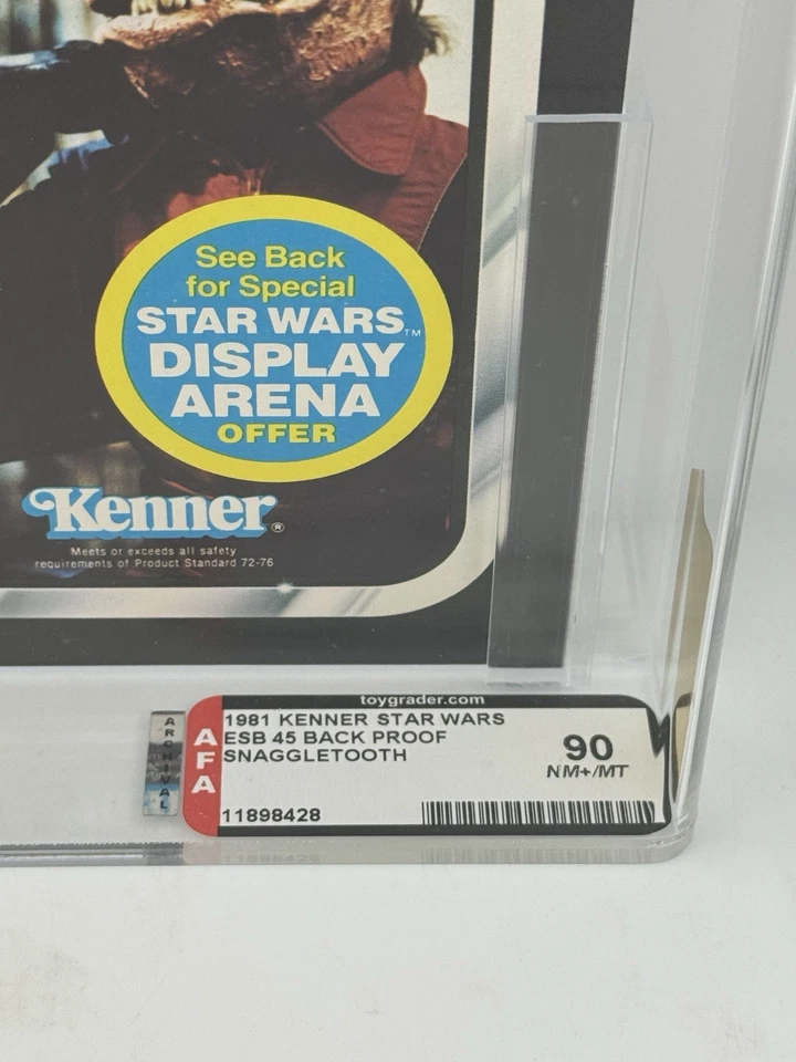 Tarjeta de prueba Star Wars 1981 vintage Kenner ESB 45 reverso rojo enganche AFA 90 Foto 2 de 4