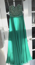 Sherri Hill Women's Green Sequined Prom Dress Size 2
