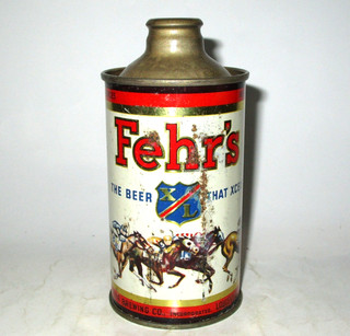 Fehr's X/L J spout cone top beer can Fehr Louisville KY 1930s