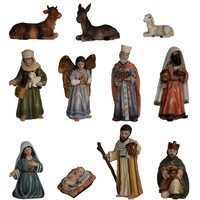 Krippenfiguren Set 11-Teilig, Handbemalt, 11 Cm, Polyresin Deko