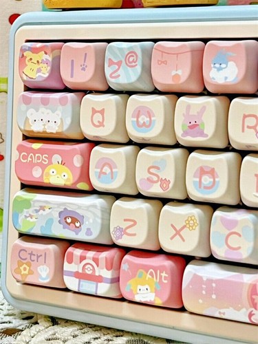 NEW Cute Anime Theme KeyCaps PBT 142 Keys For Cherry MX Keyboard - Picture 16 of 24