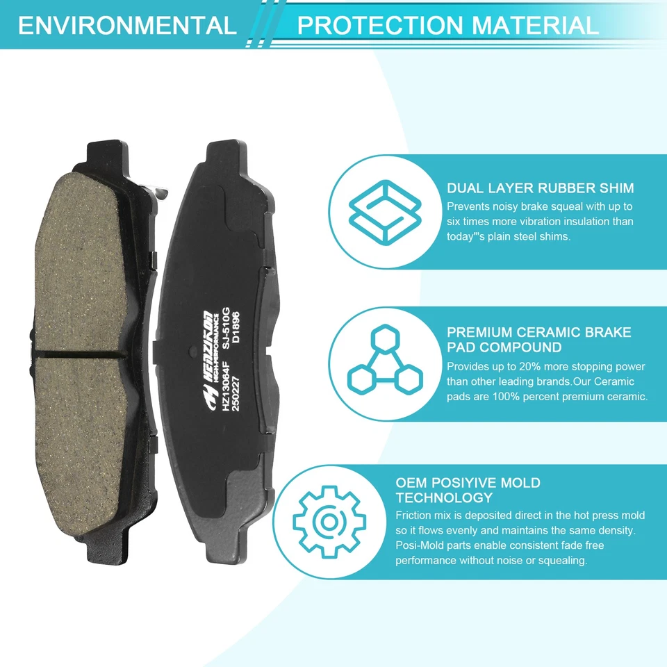 Pastillas de freno de disco delanteras traseras de cerámica para Chevrolet Blazer Traverse 2018 2019 2020 Foto 4 de 4