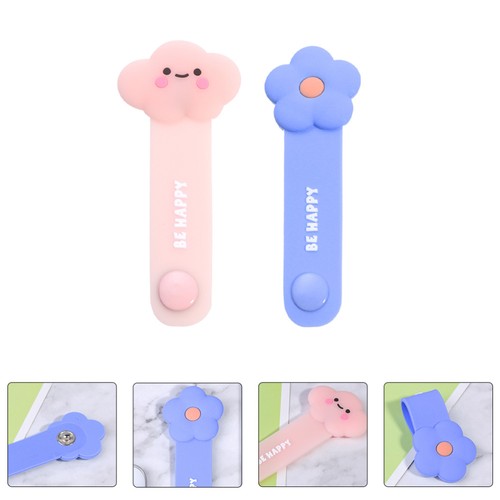 2 Pcs Silicone Cable Winder Organiser Clips Cute Organizer Earphone Holder - Afbeelding 7 van 12