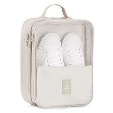 Travel Shoe Bag Holds 3 Pair of Shoes, Shoe Storage Pouch for Large-Beige