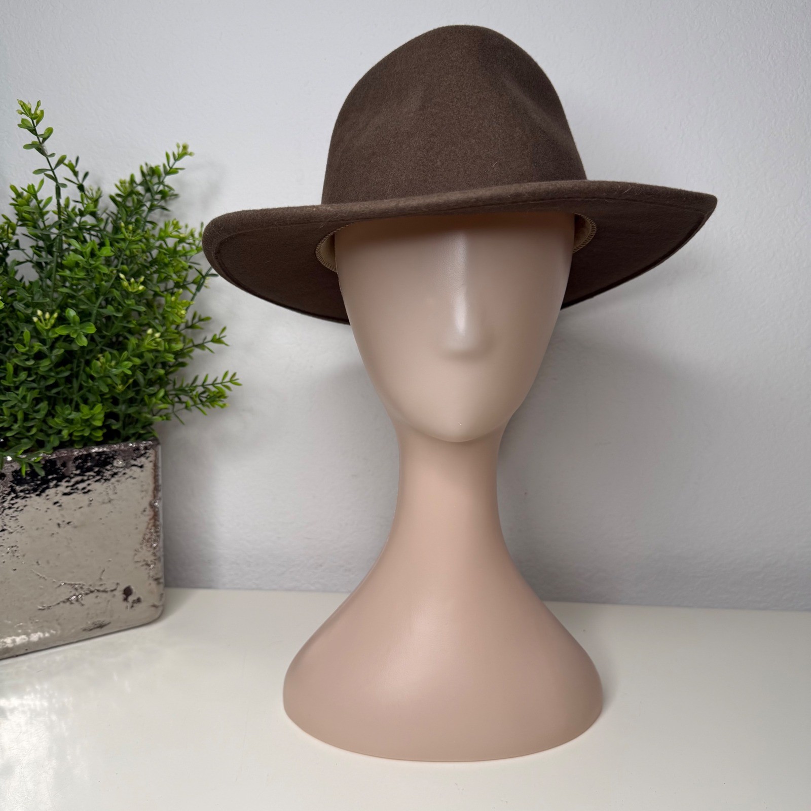 Sheplers by Bailey Fedora Hat Unisex Brown 100percent Wool Felt Western Boho Small